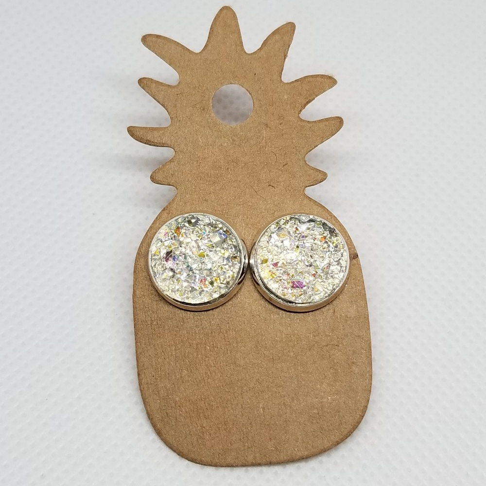 FAUX DRUZY POST EARRING